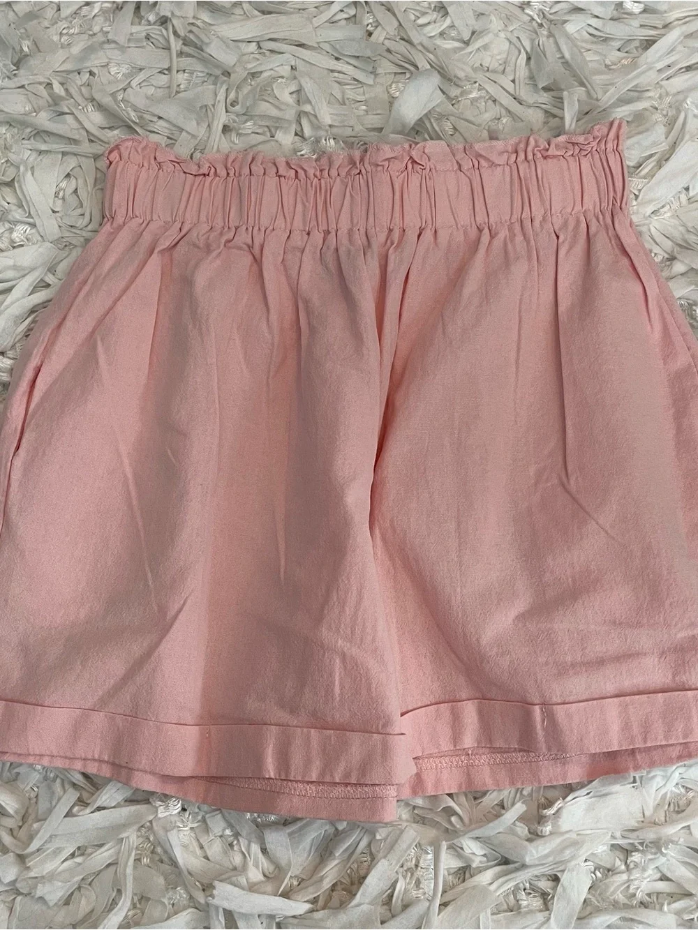 Pink Elastic Waist Summer Shorts
